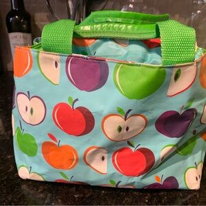 Colorful Apple Print insulated lunchbag
